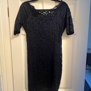 Navy Blue Lace Dress